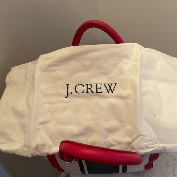 J Crew Large Handbag, Canvas and Leather NWT - Picture 11 of 14